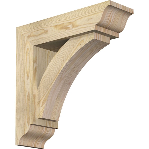 Ekena Millwork Thorton Traditional Rough Sawn Bracket w/ Offset Brace, Douglas Fir, 6"W x 20"D x 20"H BKT0604X20X20THR01RDF - main